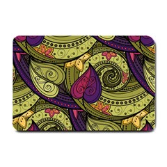 Green Paisley Background, Artwork, Paisley Patterns Small Doormat by nateshop