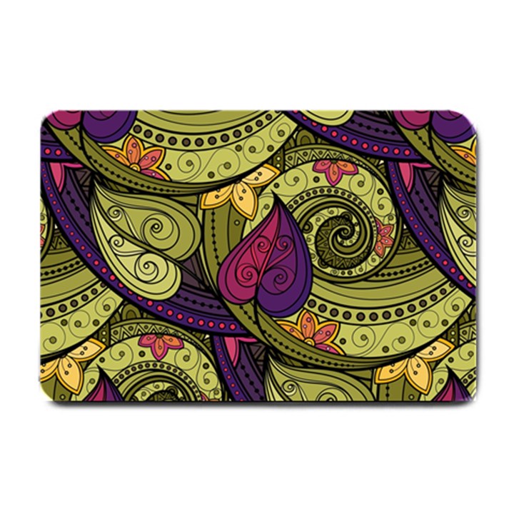 Green Paisley Background, Artwork, Paisley Patterns Small Doormat