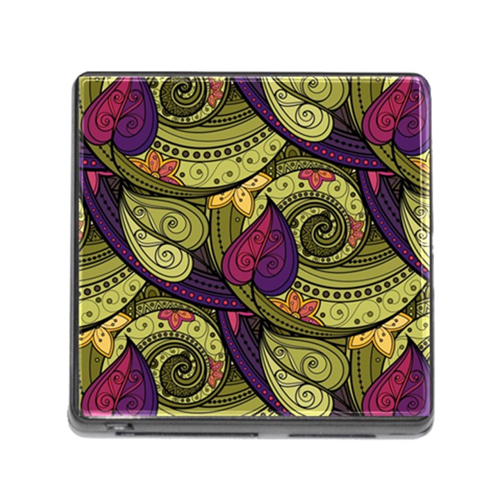 Green Paisley Background, Artwork, Paisley Patterns Memory Card Reader (Square 5 Slot)