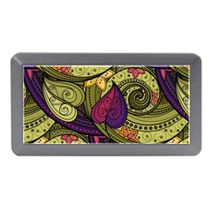 Green Paisley Background, Artwork, Paisley Patterns Memory Card Reader (mini) by nateshop