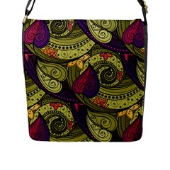 Green Paisley Background, Artwork, Paisley Patterns Flap Closure Messenger Bag (l) by nateshop