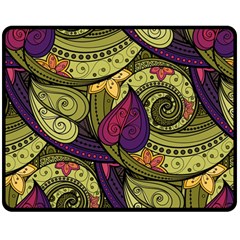 Green Paisley Background, Artwork, Paisley Patterns Two Sides Fleece Blanket (medium) by nateshop