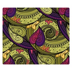 Green Paisley Background, Artwork, Paisley Patterns Two Sides Premium Plush Fleece Blanket (small) by nateshop