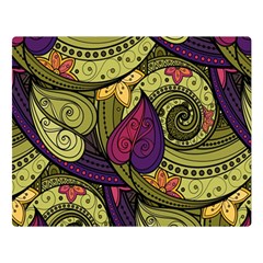 Green Paisley Background, Artwork, Paisley Patterns Two Sides Premium Plush Fleece Blanket (large) by nateshop