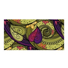 Green Paisley Background, Artwork, Paisley Patterns Satin Wrap 35  X 70  by nateshop