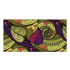 Green Paisley Background, Artwork, Paisley Patterns Satin Shawl 45  X 80  by nateshop