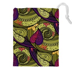 Green Paisley Background, Artwork, Paisley Patterns Drawstring Pouch (5xl) by nateshop