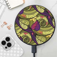 Green Paisley Background, Artwork, Paisley Patterns Wireless Fast Charger(black) by nateshop