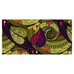 Green Paisley Background, Artwork, Paisley Patterns Banner And Sign 6  X 3  by nateshop