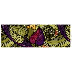 Green Paisley Background, Artwork, Paisley Patterns Banner And Sign 9  X 3  by nateshop