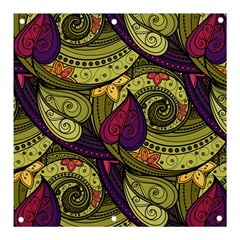 Green Paisley Background, Artwork, Paisley Patterns Banner And Sign 3  X 3  by nateshop