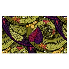 Green Paisley Background, Artwork, Paisley Patterns Banner And Sign 7  X 4  by nateshop