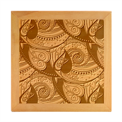 Green Paisley Background, Artwork, Paisley Patterns Wood Photo Frame Cube by nateshop