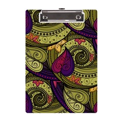 Green Paisley Background, Artwork, Paisley Patterns A5 Acrylic Clipboard