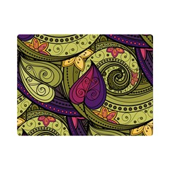 Green Paisley Background, Artwork, Paisley Patterns Premium Plush Fleece Blanket (mini)