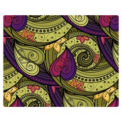 Green Paisley Background, Artwork, Paisley Patterns Premium Plush Fleece Blanket (medium) by nateshop