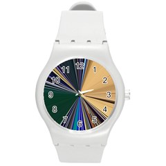 Flower Petal Bud Round Plastic Sport Watch (m) by Cemarart