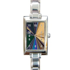 Leaves Plant Foliage Green Rectangle Italian Charm Watch by Cemarart