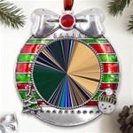 Eyes Pattern Woman Cartoon Metal X Mas Ribbon With Red Crystal Round Ornament Front