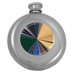 Colorful Centroid Line Stroke Round Hip Flask (5 Oz) by Cemarart