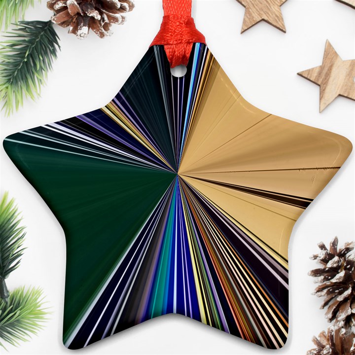 Colorful Centroid Line Stroke Star Ornament (Two Sides)