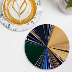 Colorful Centroid Line Stroke Uv Print Round Tile Coaster by Cemarart