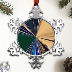 Colorful Centroid Line Stroke Metal Small Snowflake Ornament by Cemarart