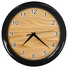 Light Wooden Texture, Wooden Light Brown Background Wall Clock (black) by nateshop