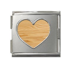 Light Wooden Texture, Wooden Light Brown Background Mega Link Heart Italian Charm (18mm) by nateshop