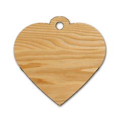 Light Wooden Texture, Wooden Light Brown Background Dog Tag Heart (one Side) by nateshop