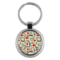 Love Abstract Background Love Textures Key Chain (round) by nateshop