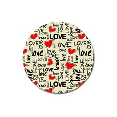 Love Abstract Background Love Textures Magnet 3  (round) by nateshop