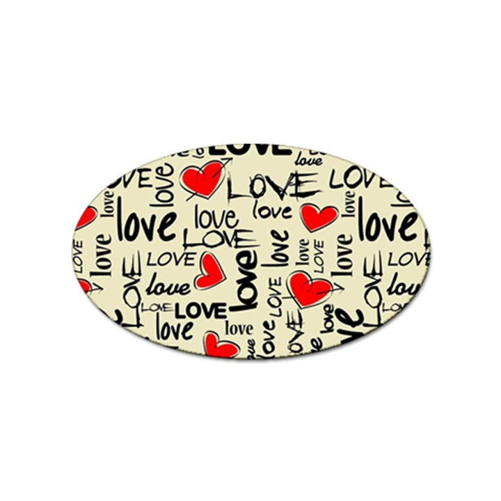 Love Abstract Background Love Textures Sticker Oval (10 pack)