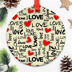 Love Abstract Background Love Textures Round Ornament (Two Sides) Front