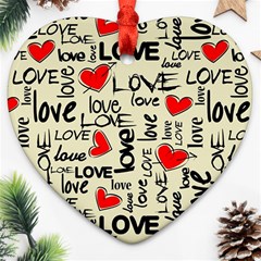 Love Abstract Background Love Textures Heart Ornament (two Sides) by nateshop