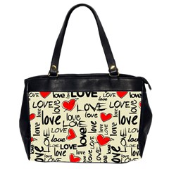 Love Abstract Background Love Textures Oversize Office Handbag (2 Sides) by nateshop