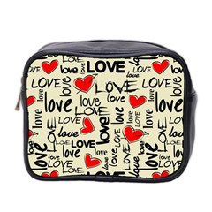 Love Abstract Background Love Textures Mini Toiletries Bag (two Sides) by nateshop