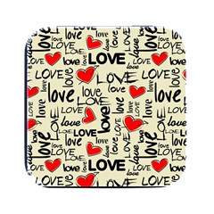 Love Abstract Background Love Textures Square Metal Box (black) by nateshop