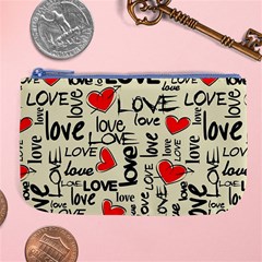 Love Abstract Background Love Textures Large Coin Purse by nateshop