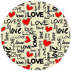 Love Abstract Background Love Textures Wooden Puzzle Round by nateshop