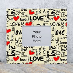 Love Abstract Background Love Textures White Wall Photo Frame 5  X 7  by nateshop