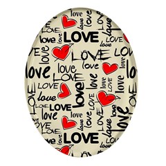 Love Abstract Background Love Textures Oval Glass Fridge Magnet (4 Pack) by nateshop