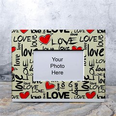 Love Abstract Background Love Textures White Tabletop Photo Frame 4 x6  by nateshop