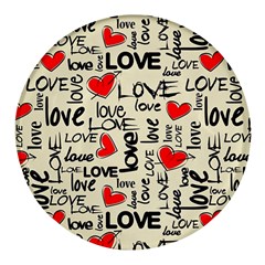 Love Abstract Background Love Textures Round Glass Fridge Magnet (4 Pack)