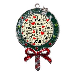 Love Abstract Background Love Textures Metal X mas Lollipop With Crystal Ornament by nateshop