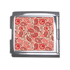 Paisley Red Ornament Texture Mega Link Italian Charm (18mm) by nateshop