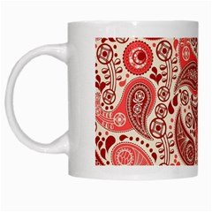 Paisley Red Ornament Texture White Mug by nateshop