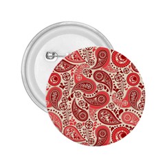 Paisley Red Ornament Texture 2 25  Buttons by nateshop