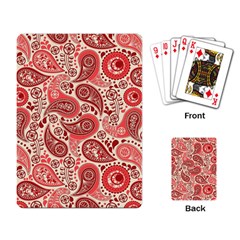 Paisley Red Ornament Texture Playing Cards Single Design (rectangle) by nateshop