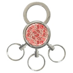 Paisley Red Ornament Texture 3-ring Key Chain by nateshop